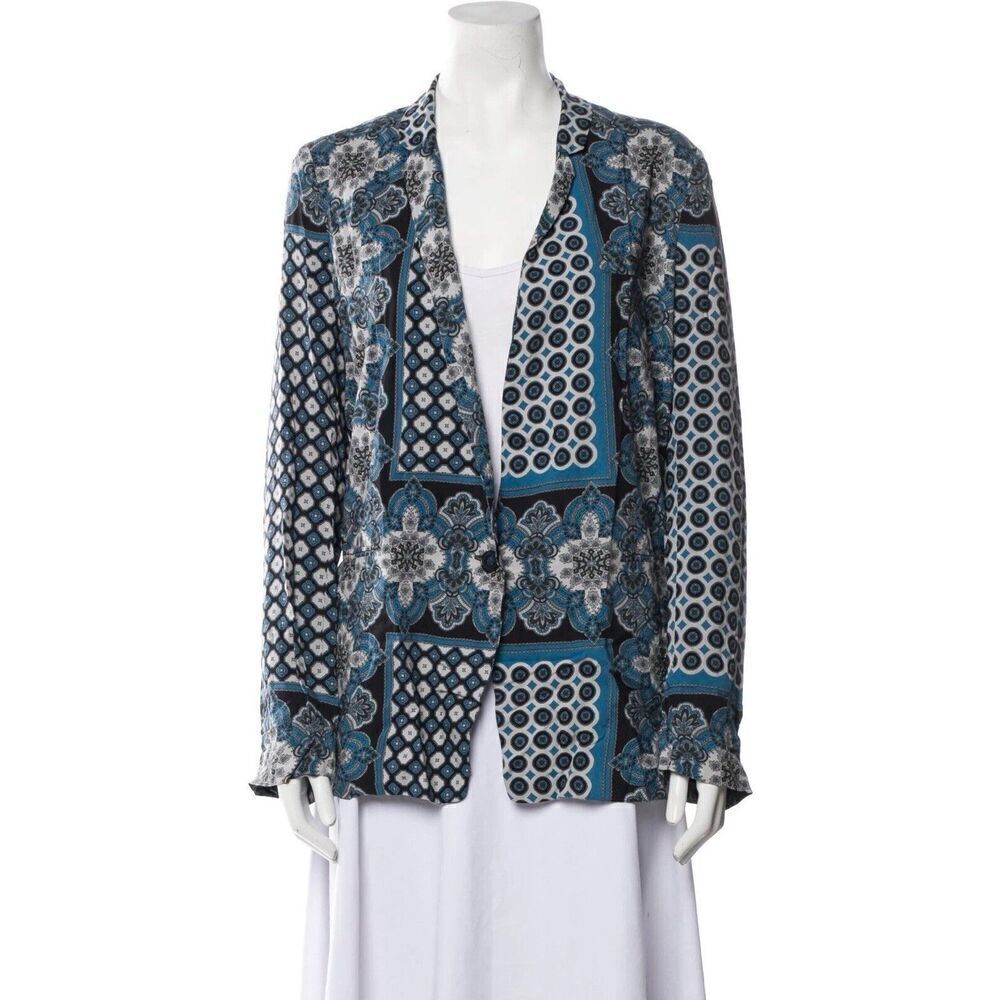 NEW The Kooples Paris Blazer Jacket Blue Black Women's 36 S Small‎ Boho Chic